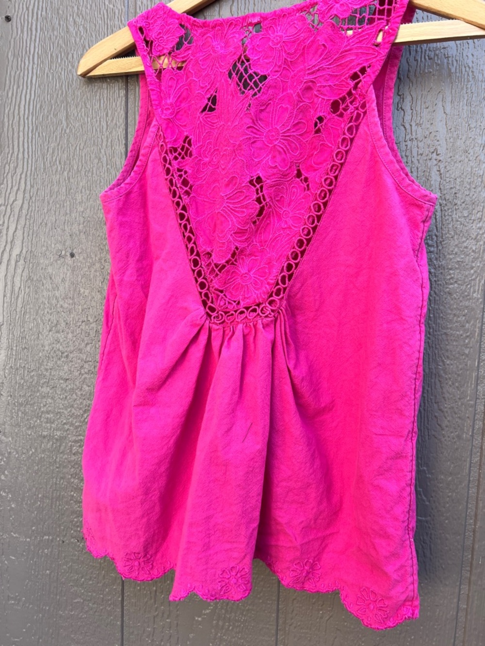 Anthropologie Hot Pink Lace-Back Sleeveless Camisole size S - Picture 4 of 10